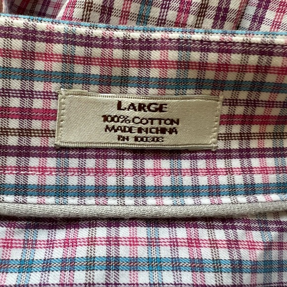 Peter Millar Multi Spring Colors Plaid Cotton Button-Up Shirt Men’s Large - Picture 5 of 6